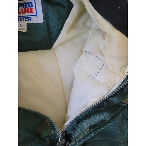 Vintage NFL New York Jets Pro Line Starter Mens Large Half Zip Puffer Jacket - Picture 8 of 11